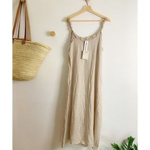 NWT Francesca Bettini Italy Linen maxi Dress